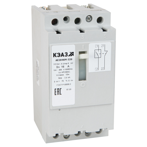 Выключатель автоматический АЕ2043М-400-1.25А-12Iн-400AC-У3 Выключатель автоматический АЕ2043М-400-1.25А-12Iн-400AC-У3