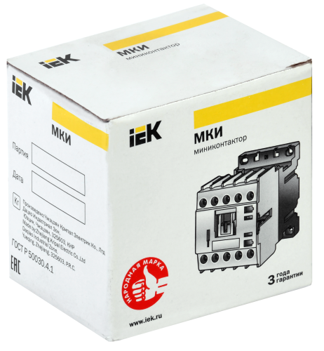 Миниконтактор МКИ-11211 12А 400В/АС3 1NC IEK фото 2
