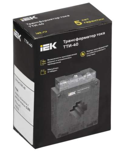 Трансформатор тока ТТИ-40 600/5А 5ВА класс 0,5S МПИ08 ITT30-3-05-0600-08 IEK фото 2