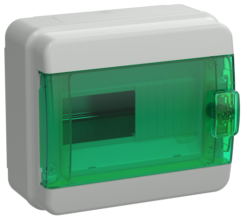 TEKFOR Корпус пластиковый КМПн-8 IP65 зеленая прозрачная дверь IEK