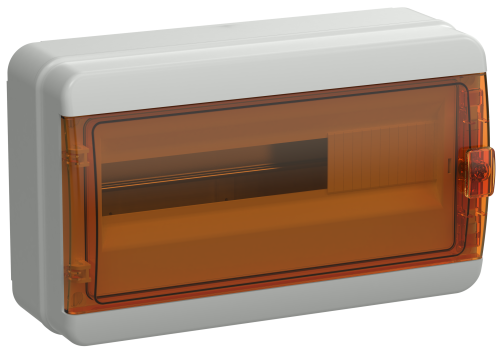 TEKFOR Корпус пластиковый КМПн-18 IP65 оранжевая прозрачная дверь IEK