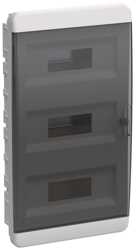 TEKFOR Корпус пластиковый ЩРВ-П-36 IP41 черная прозрачная дверь IEK