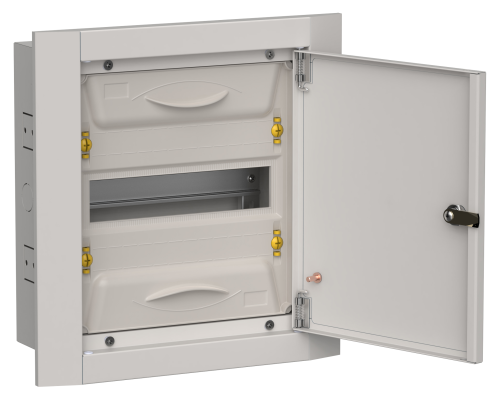 TITAN 5 Корпус металлический ЩРв-12 (1х12) 380х365х130мм IP31 серый (одна дверь) IEK