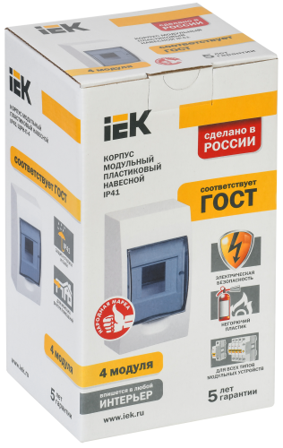 KREPTA 3 Корпус пластиковый ЩРН-П-4 IP41 белый IEK фото 2