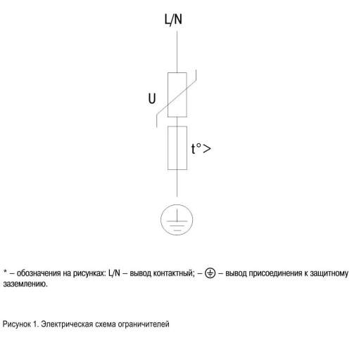 Ограничитель перенапряжения ОПН-440Ш (LVA 440B-DL) IEK UZO-19-440-DL фото 2
