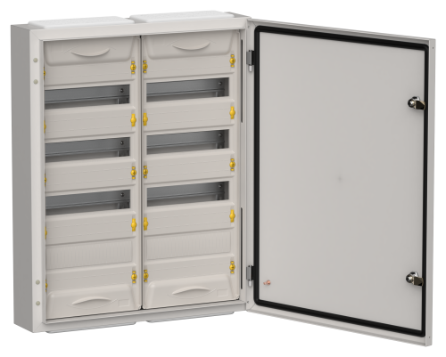 TITAN 5 Корпус металлический ЩРн-96 (2х48) 710х570х140мм IP54 серый (одна дверь) IEK