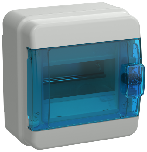 TEKFOR Корпус пластиковый КМПн-6 IP65 синяя прозрачная дверь IEK