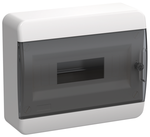 TEKFOR Корпус пластиковый ЩРН-П-12 IP41 черная прозрачная дверь IEK