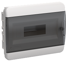 TEKFOR Корпус пластиковый ЩРВ-П-12 IP41 черная прозрачная дверь IEK
