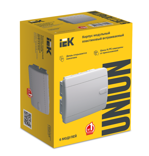 UNION Compact Корпус пластиковый ЩРВ-П-6 IP41 белая дверь IEK фото 2