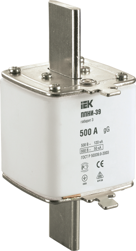 Плавкая вставка предохранителя ППНИ-39 габарит 3 500А IEK