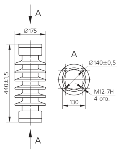 Изолятор ИОС-35-500-01 УХЛ1 фото 2 Изолятор ИОС-35-500-01 УХЛ1 фото 2