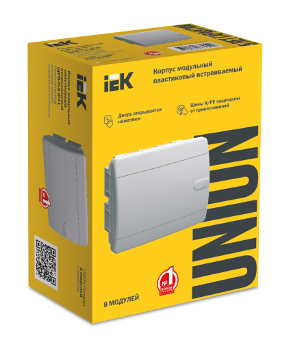 UNION Compact Корпус пластиковый ЩРВ-П-8 IP41 белая дверь IEK фото 2