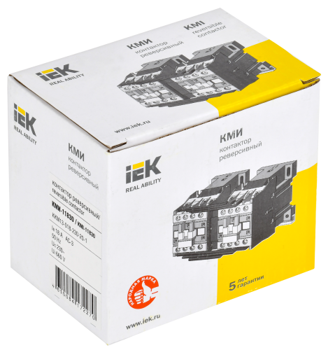 Контактор КМИ-11830 реверс 18А 230В/АС3 2NO IEK фото 2